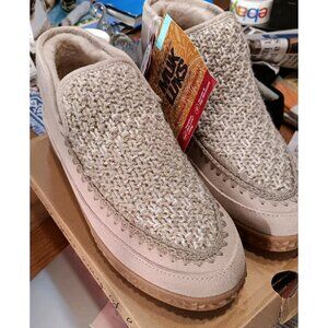 Muk Luks‎ Women's Size 7 Stone Color Suede Leather Faux Fur Slipper Boots~NWB